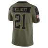Maillot Dallas Cowboys Ezekiel Elliott 21 Nike 2021 Salute to Service - Homme